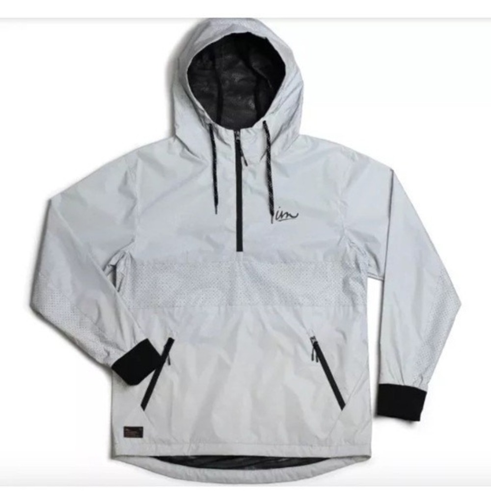 Imperial Motion Helix Reflective Pullover Anorak Jacket‎ Gray Windbreaker |G1